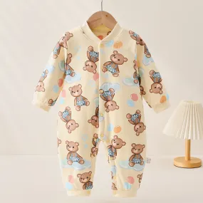 Baby Bear Quilted Pajamas Romper