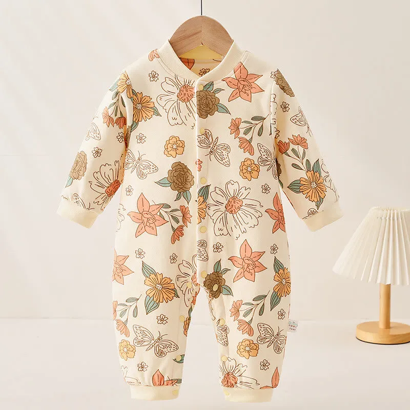 Baby Flower Quilted Pajamas Romper