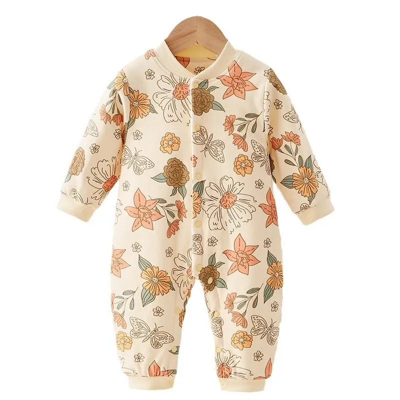 Baby Flower Quilted Pajamas Romper