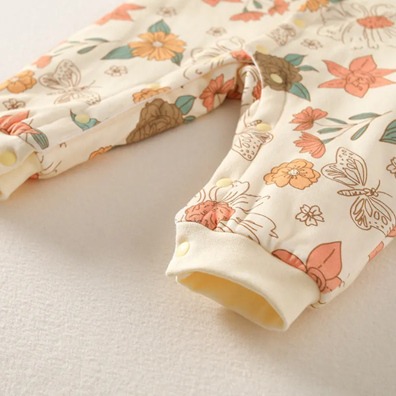 Baby Flower Quilted Pajamas Romper