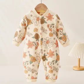 Baby Flower Quilted Pajamas Romper