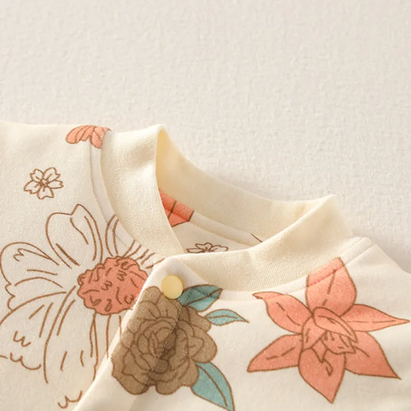 Baby Flower Quilted Pajamas Romper