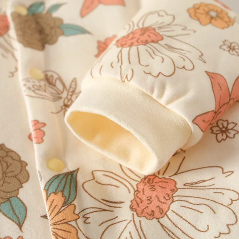 Baby Flower Quilted Pajamas Romper