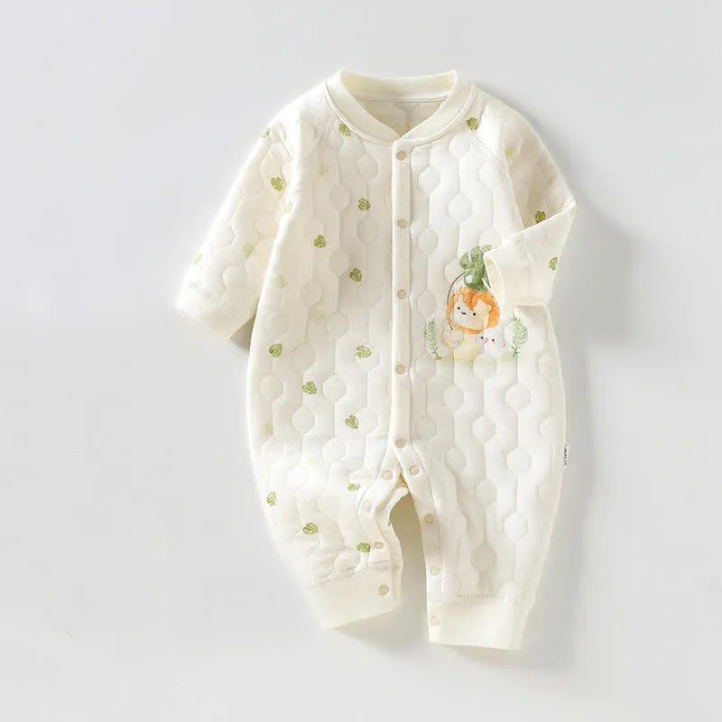 Baby Lion Koala Friend Quilted Romper