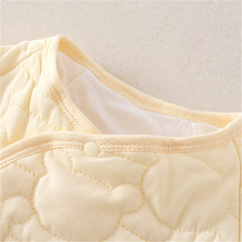 Baby Newborn Quilted Bear Kimono Romper