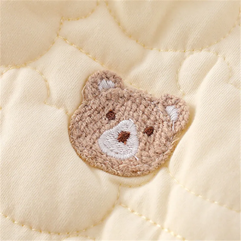 Baby Newborn Quilted Bear Kimono Romper