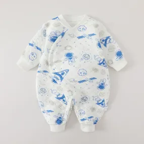 Baby Rocket Planet Astronaut Quilted Romper