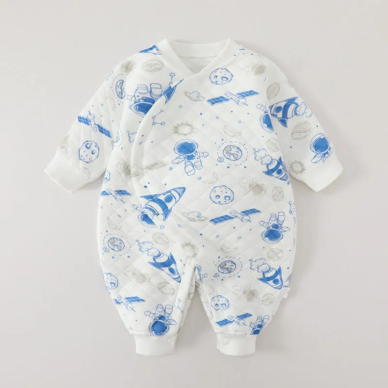 Baby Rocket Planet Astronaut Quilted Romper