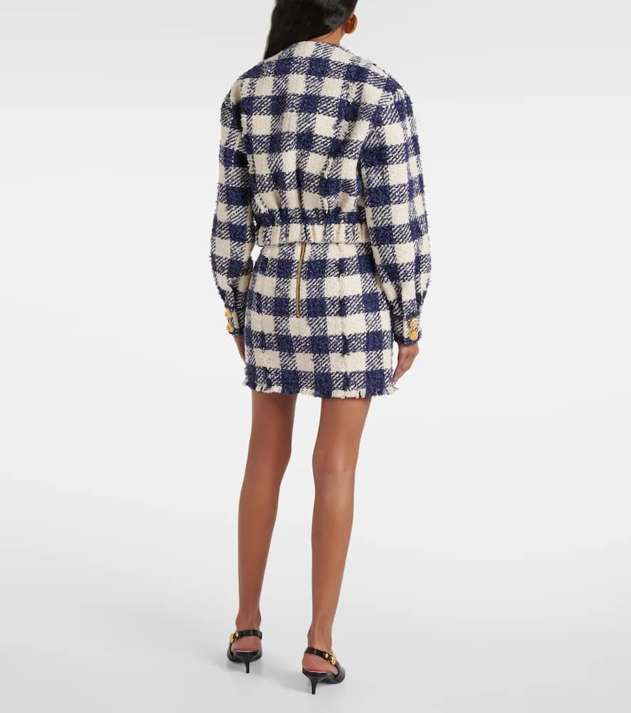 Balmain Checked tweed jacket