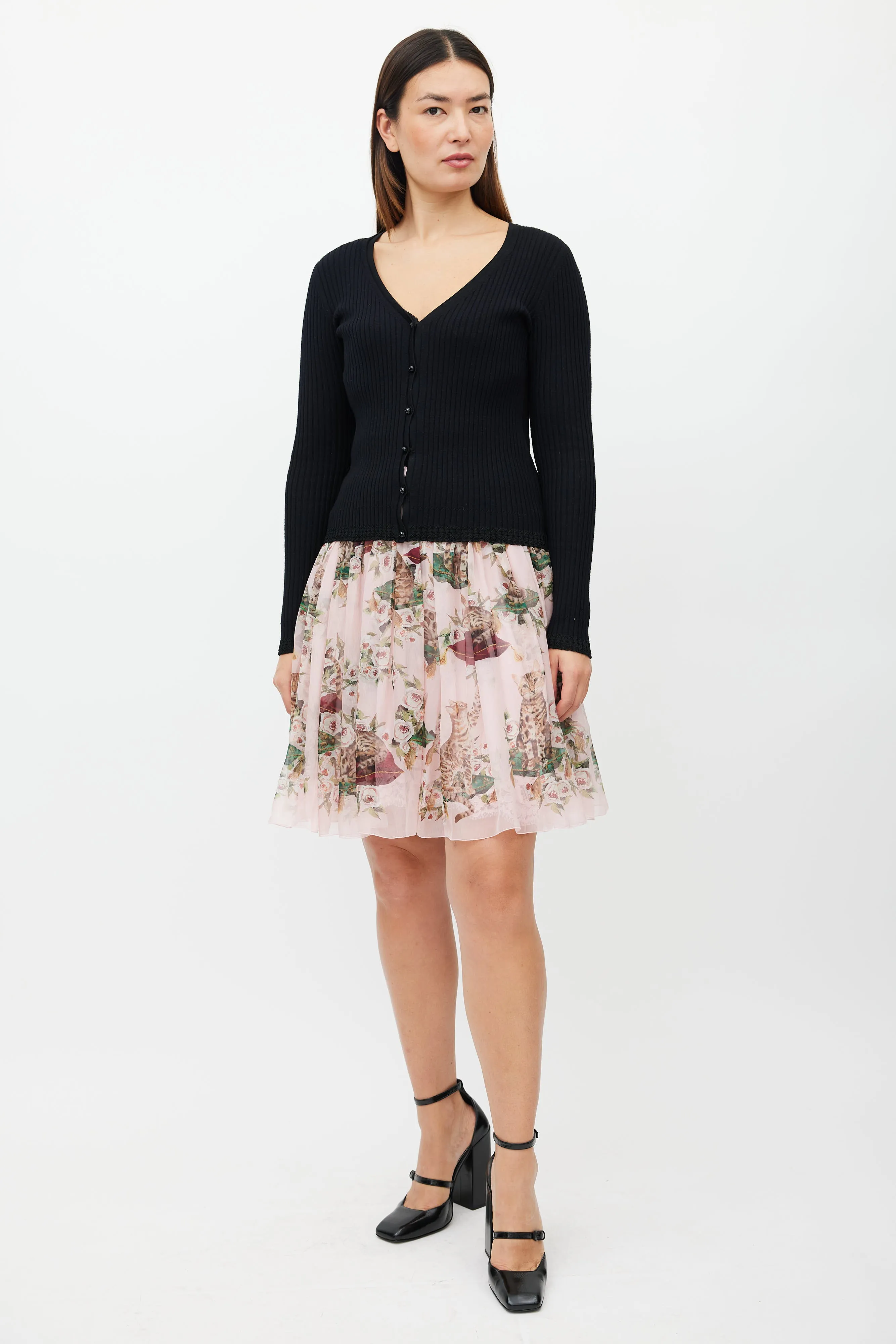 Black Ribbed Cardigan