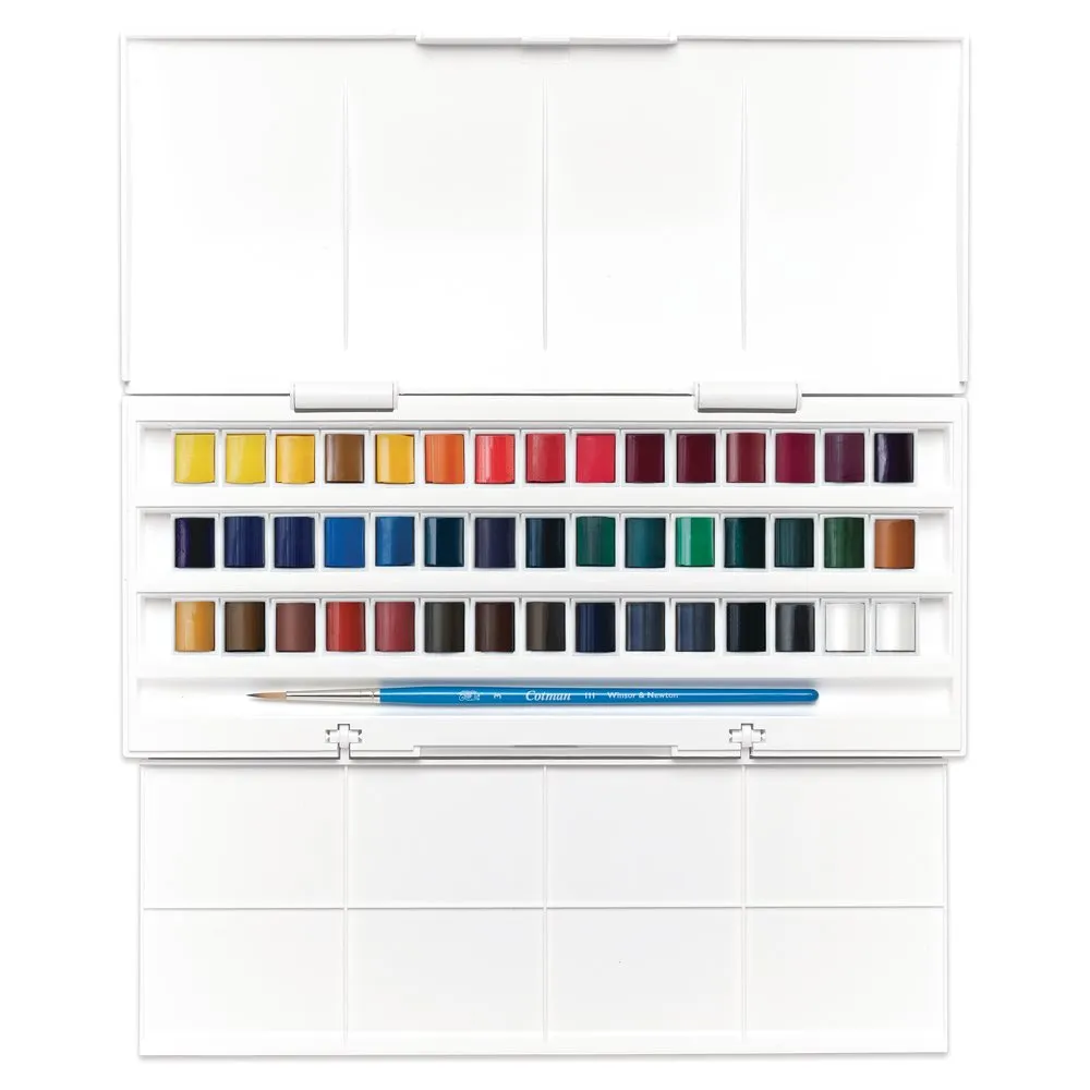 Cotman Watercolours Half Pan Studio Set - 45 Half Pans