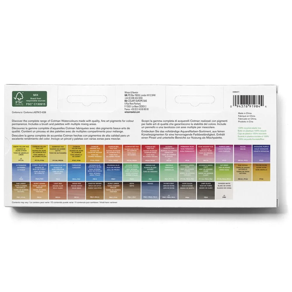 Cotman Watercolours Half Pan Studio Set - 45 Half Pans