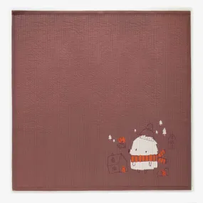 Couverture brune en jersey matelassée, naissance || Brown blanket in quilted jersey, newborn