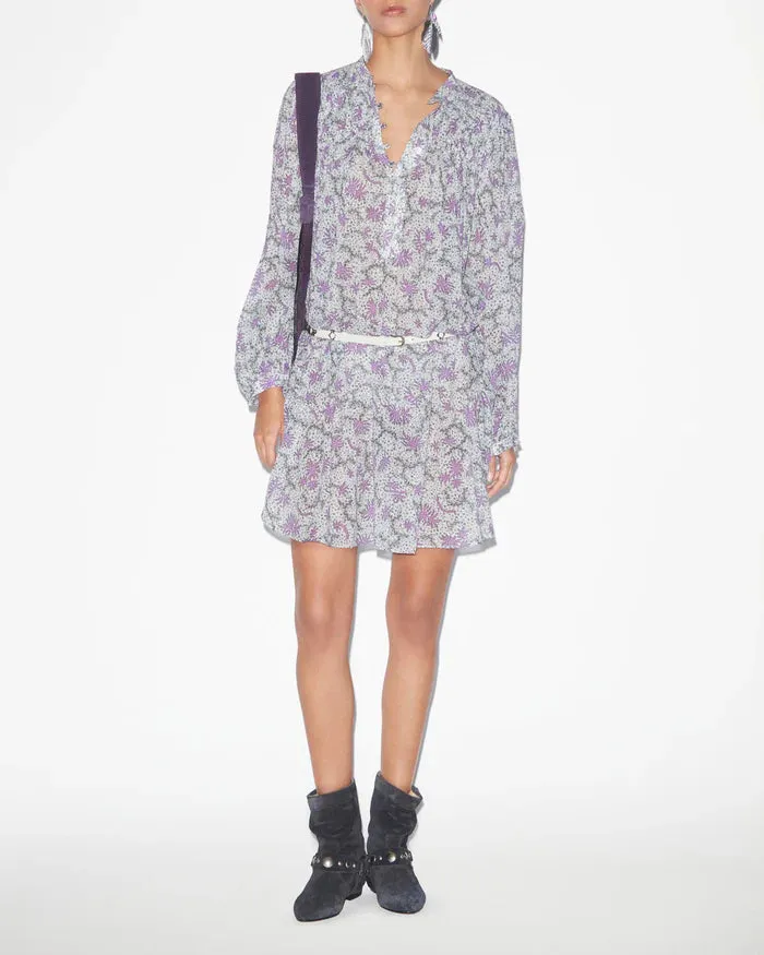 Danael Dress | Ecru and Lilac