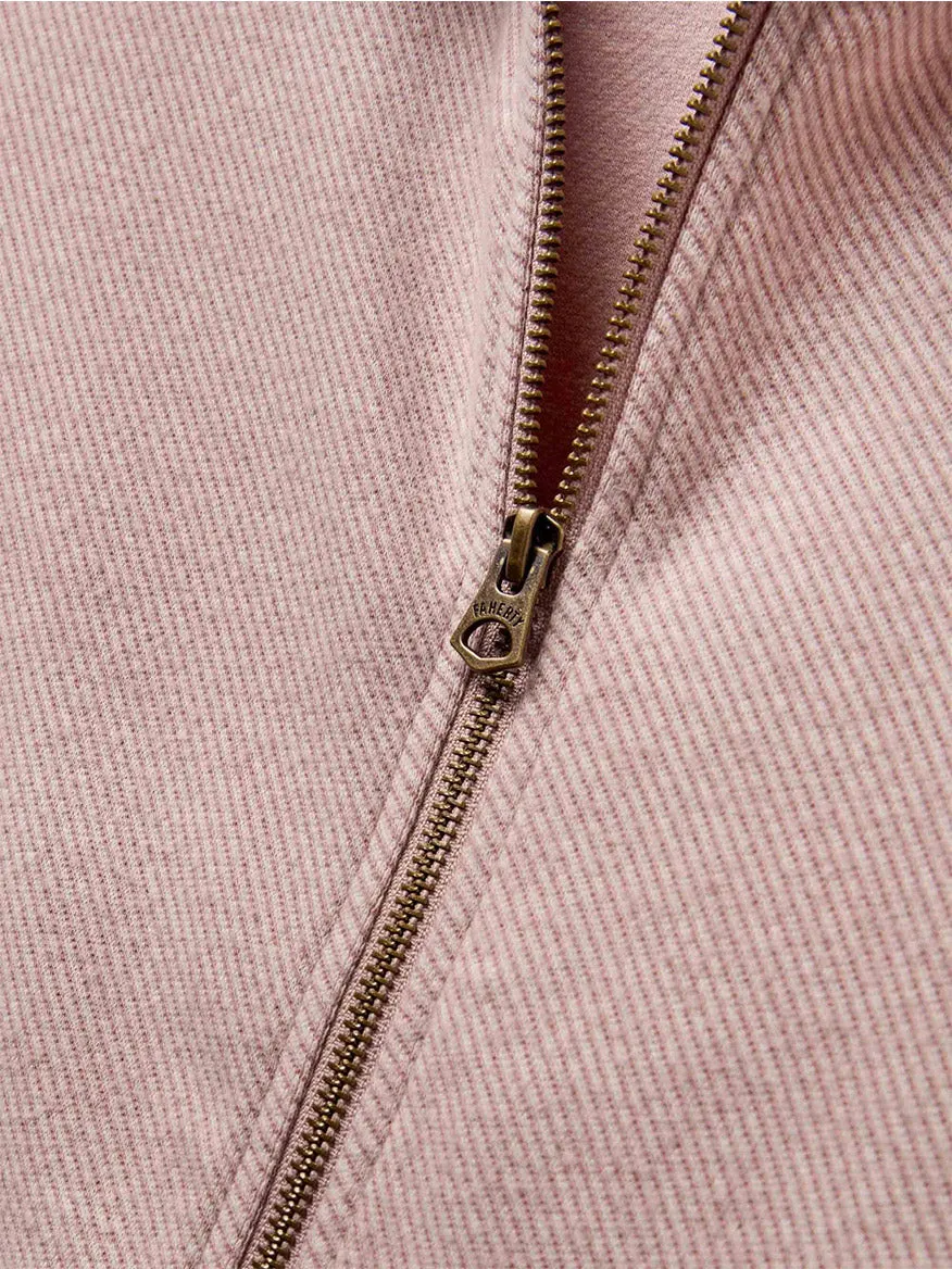 Faherty Brand Legend Lounge Full Zip in Blush Twill