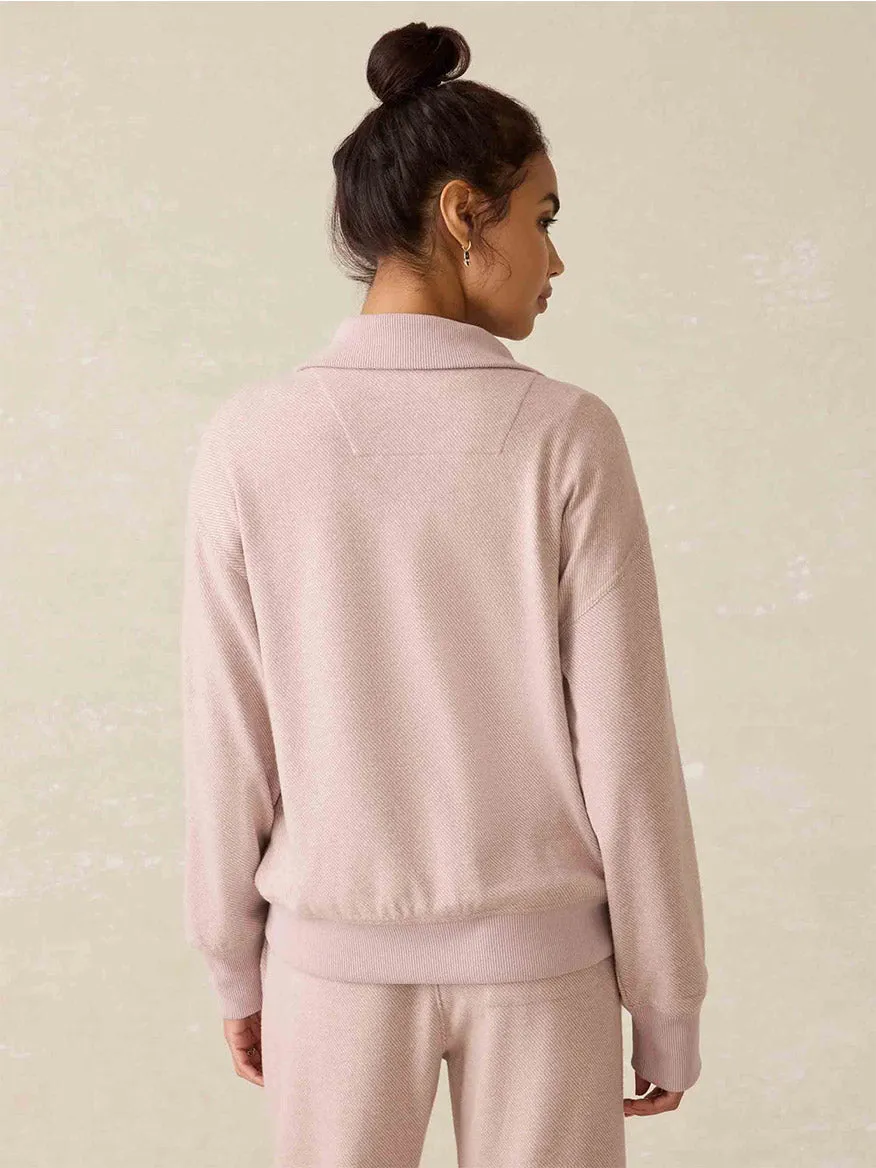Faherty Brand Legend Lounge Full Zip in Blush Twill