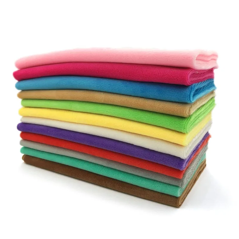 HULIANFU   Zyfmptex 1pcs Minky Fabrics For Sewing Diy Handmade Home Textile Cloth For Toys Plush Fabric Patchwork Solid Color Style 45*50cm