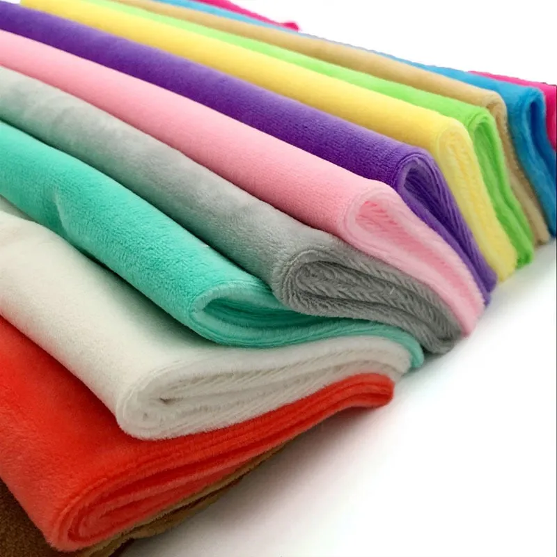 HULIANFU   Zyfmptex 1pcs Minky Fabrics For Sewing Diy Handmade Home Textile Cloth For Toys Plush Fabric Patchwork Solid Color Style 45*50cm