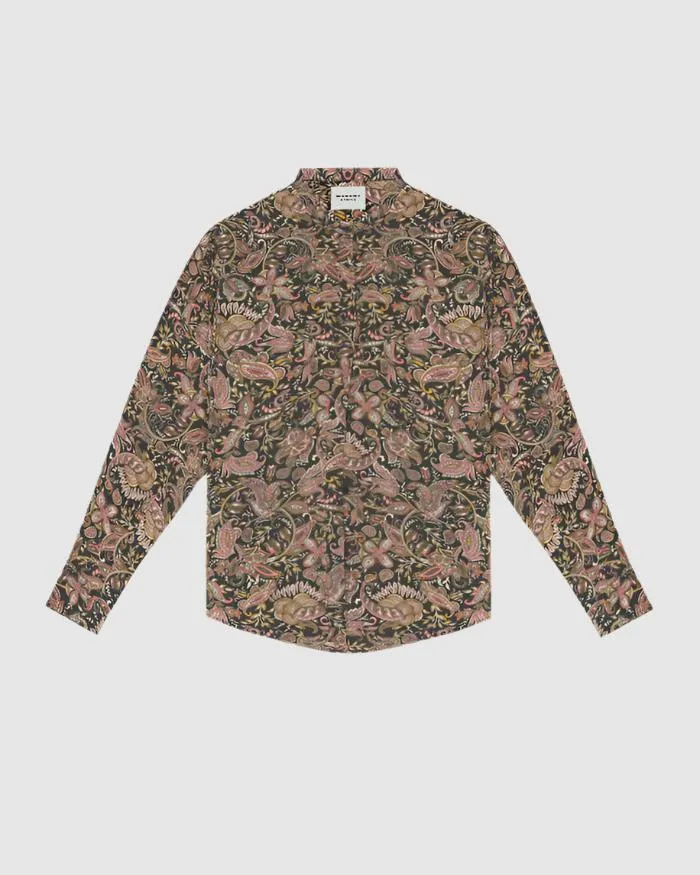 Isabel Marant Catchell Shirt in Black and Ochre