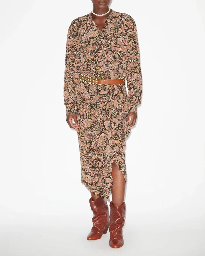 Isabel Marant Catchell Shirt in Black and Ochre