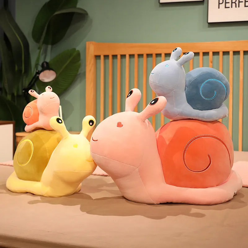 Kawaii Snuggly Snail Plushies Trio