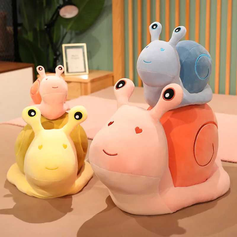 Kawaii Snuggly Snail Plushies Trio