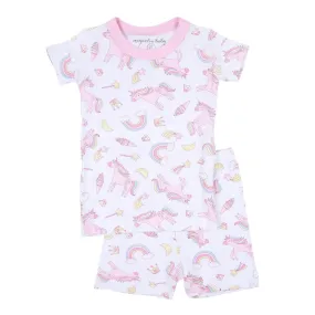 Magnolia Baby Little Girls Pink Believe in Magic Unicorn Pajamas - Short - Printed