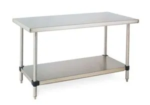 Metro WT447FS 44" x 72" Stainless Steel Work Table with Stainless Steel Bottom Shelf