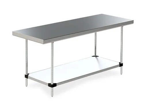Metro WTS2436FS 24" x 36" Stainless Steel Work Table with Stainless Steel Bottom Shelf