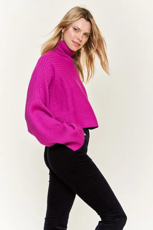 Mock neck wide sleeves top PLUS SIZE