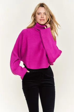 Mock neck wide sleeves top PLUS SIZE