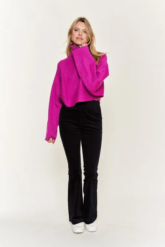 Mock neck wide sleeves top PLUS SIZE