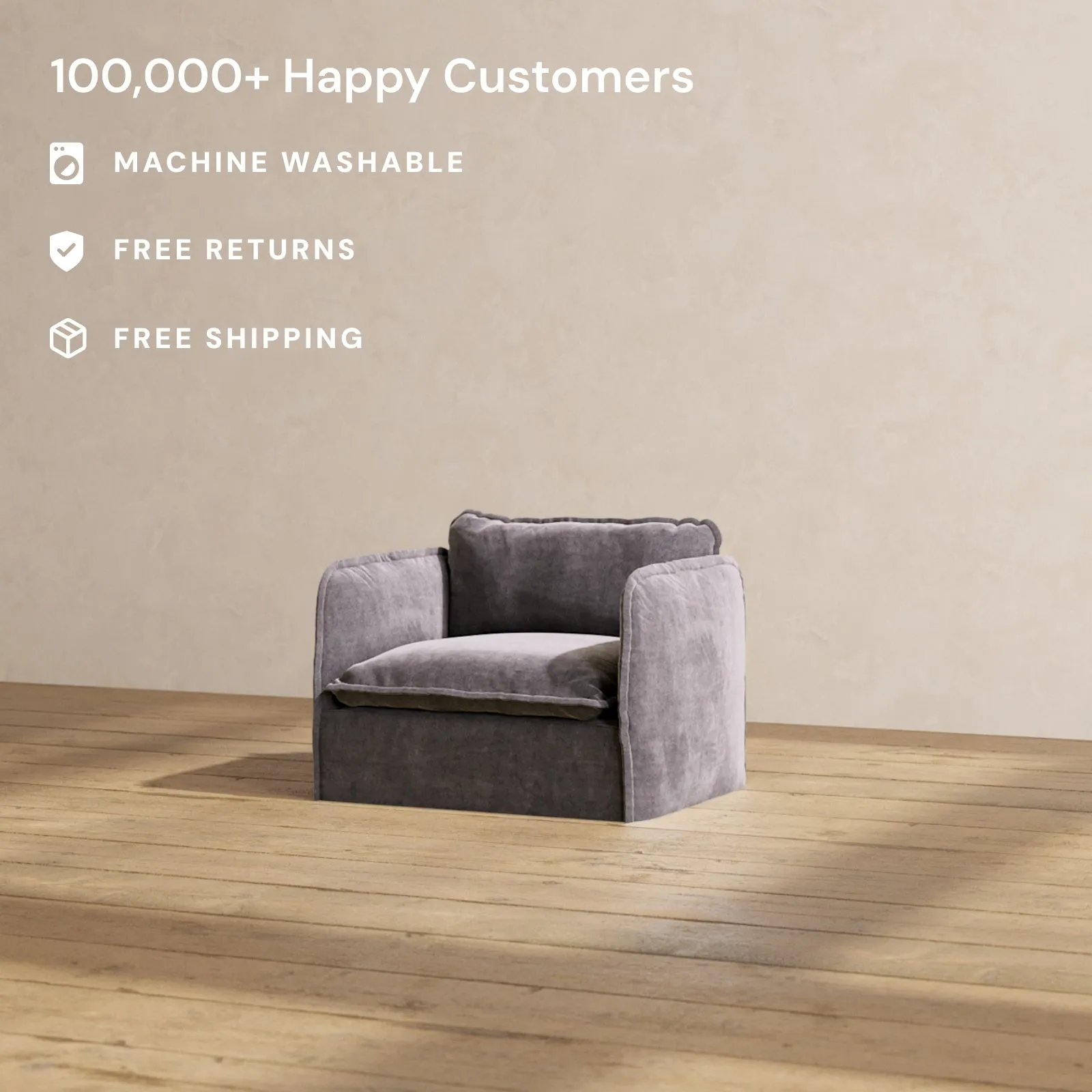 Modular Performance Armchair in Cinder | Relaxed Blend