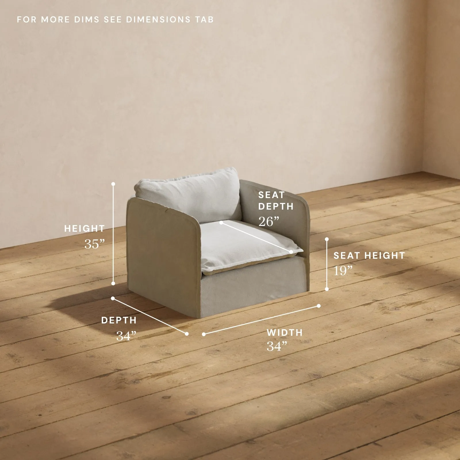 Modular Performance Armchair in Cloud | Relaxed Blend
