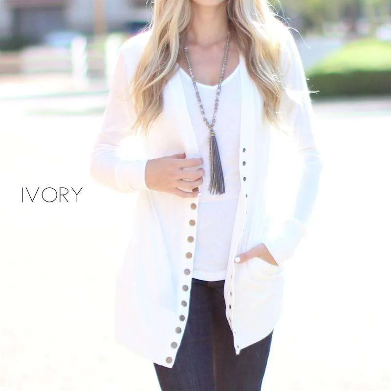 Pocket Snap Cardigan | S-XL