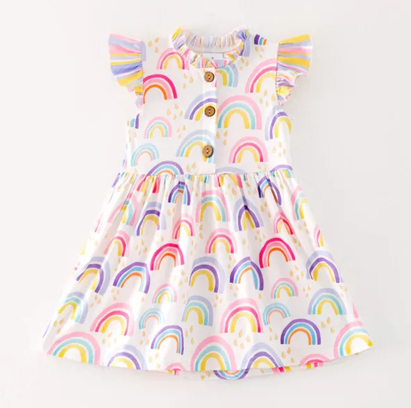 RAINBOW BUTTONED DRESS