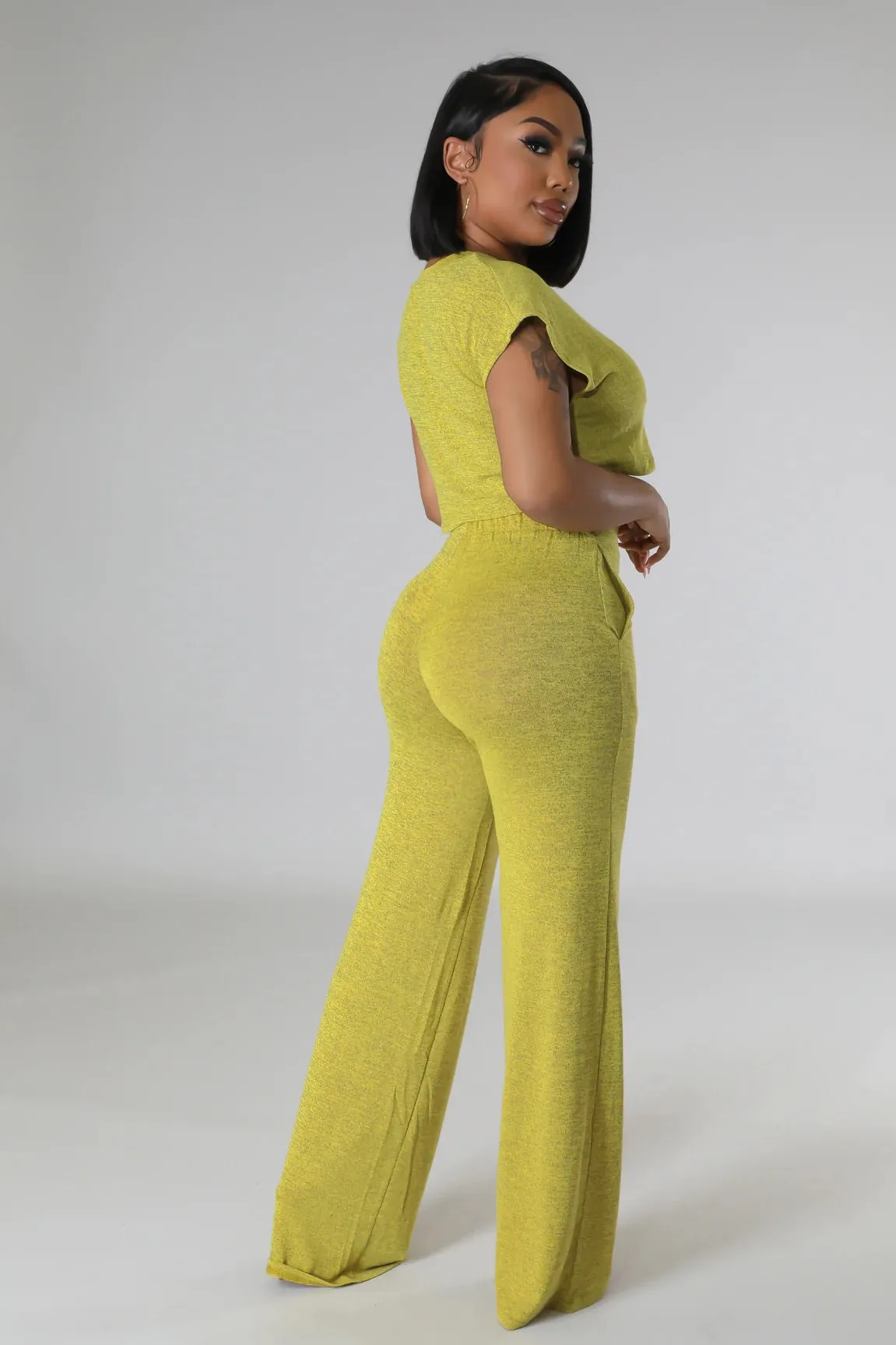 RELAXED PANT SET | LIME