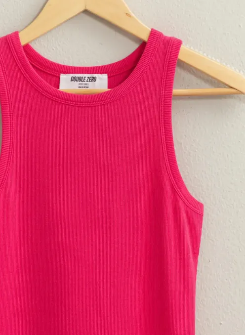 Ribbed Round Neck Tank Top