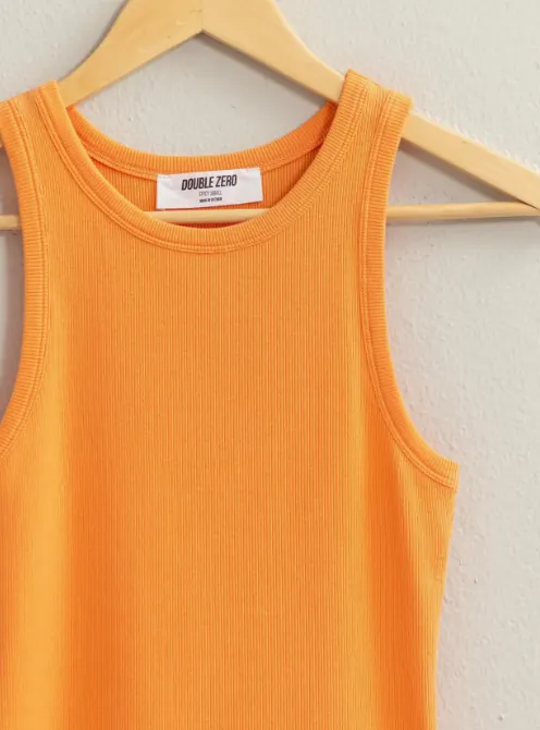 Ribbed Round Neck Tank Top