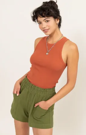 Ribbed Round Neck Tank Top