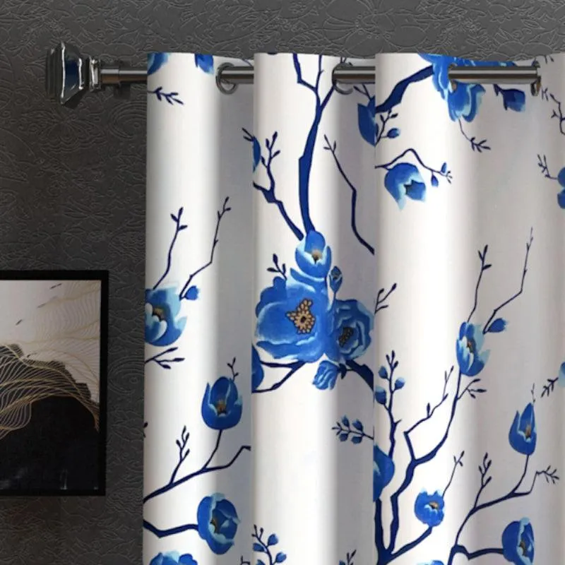 Viloda Floral Semi Sheer Curtain - Set Of Two