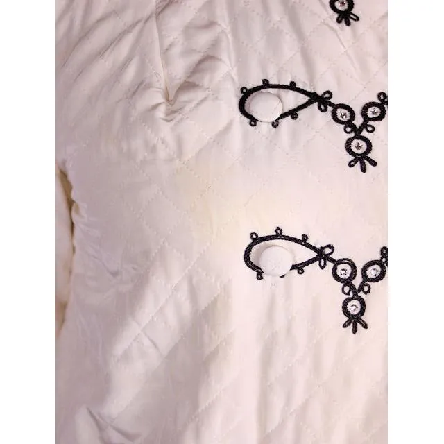Vintage Ladies Pajamas Loungwear Set Black & White 1950s 42 Bust