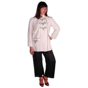 Vintage Ladies Pajamas Loungwear Set Black & White 1950s 42 Bust