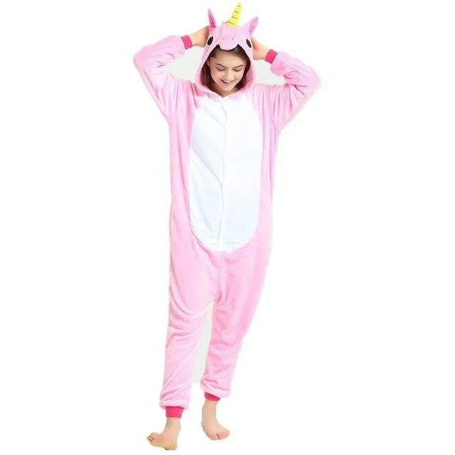 Women Unicorn Pajamas Sets Flannel Homewear Animal Pajamas Kigurumi Winter Starry sky unicornio Nightie pijama mujer Sleepwear