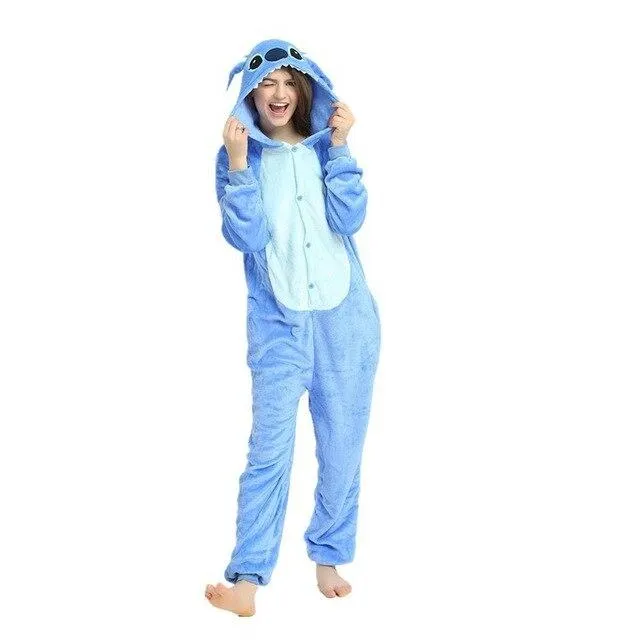 Women Unicorn Pajamas Sets Flannel Homewear Animal Pajamas Kigurumi Winter Starry sky unicornio Nightie pijama mujer Sleepwear